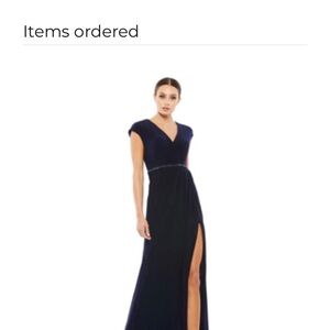 Mac Duggal Navy Blue Evening Gown